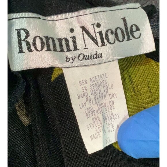 Ronni Nicole By Ouida Purple Green Floral Open Front Cardigan Sz XL Grannycore - Picture 6 of 6